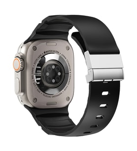 Apple Watch 10 46mm Uyumlu Zore KRD-145 Metal Tokalı Silikon Kordon