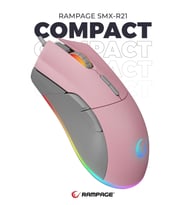 Rampage SMX-R21 Compact Usb Pembe Rgb Ledli Makrolu Drag Oyuncu Mouse Pembe