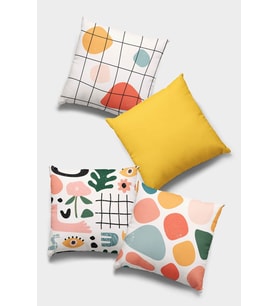 Sarı Modern Çift Taraflı 4'lü Set Kırlent Kılıfı 4KR040