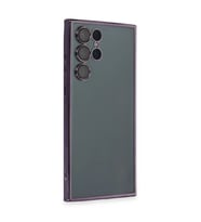 Samsung Galaxy S22 Ultra Kılıf Razer Lensli Silikon - Mor
