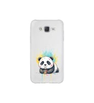 Samsung Galaxy J7 Core ile Uyumlu Splash Panda Tasarımlı Şeffaf Silikon Kılıf