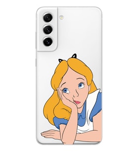 Samsung Galaxy S21 FE Uyumlu Alice Tasarımlı Şeffaf Telefon Kılıfı