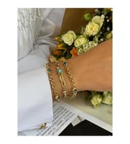 14 K Gold Kaplama 925 Ayar Gümüş Nazar Göz Bileklik