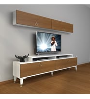 Decoraktiv Ekoflex 5 Mdf Gold Tv Ünitesi Tv Sehpası - Beyaz Ceviz (Beyaz - Ceviz)