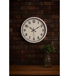 White Classic Modern 52 Cm Metal Duvar Saati