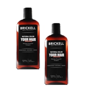 Brickell Erkeklere Için Saç Sakal Beyazlık Giderci Renklendirci Bakım Şampuanı 300 ml 2 Adet