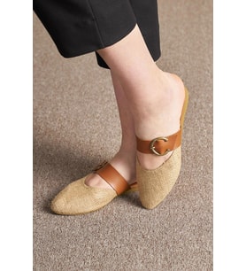 OCT Shoes Tokalı Kadın Terlik TS1043 (Hardal)