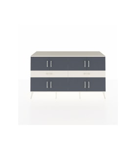 Hyperion Konsol 4 Raflı 6 Çekmeceli 3 Kapaklı 176x44x99 Aytaşı-Antrasit/Aytaşı