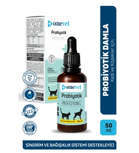 OneVet Kedi ve Köpekler İçin Sindirim Sistemi Destekleyici Probiyotik Damla 50 Ml