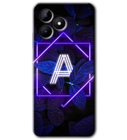 Realme C53 Kılıf HD Desen Baskılı Kılıf - Dark Neon Yaprak A Harfi