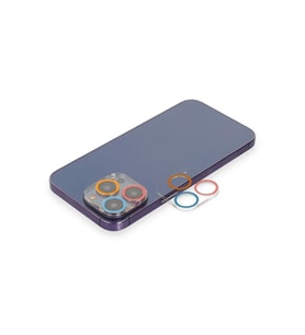 Newface Apple iPhone 12 Pro Renkli Kamera Lens Koruma Cam - Pembe-Mavi
