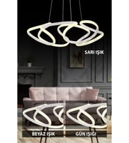 Kardelen 3 renkli Beyaz Dron4 Sarkıt Modern Led Avize