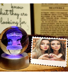 Kişiye Özel 3D Atlı Karınca Renk Değiştiren Işıklı Kristal Küre