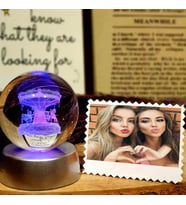 Kişiye Özel 3D Atlı Karınca Renk Değiştiren Işıklı Kristal Küre