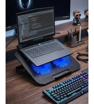 Çift Fanlı Sessiz Laptop Soğutucu 17 İnç Uyumlu Yükseltici Stand
