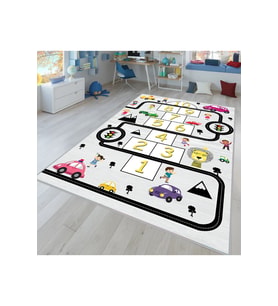 Rovigo Home Dijital Baskı Yıkanabilir Kaymaz Taban Çocuk Halısı RVG4064 (Gri)