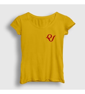 Presmono Kadın Sarı Logo K-Pop Red Velvet T-Shirt 276799tt (Sarı)