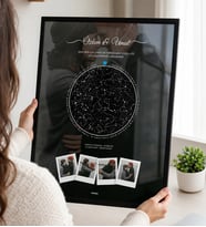 Gökyüzü Yıldız Haritası Tablo Çerçeveli Poster Fotoğraflı