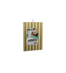 20 X 30 X 1.4CM  BEYAZ ÇİZGİLİ AHŞAP BAMBU KESİM PANOSU - KESME TAHTASI METAL KULPLU (5343)