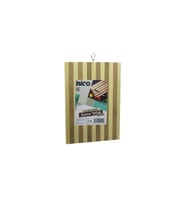 20 X 30 X 1.4CM  BEYAZ ÇİZGİLİ AHŞAP BAMBU KESİM PANOSU - KESME TAHTASI METAL KULPLU (5343)