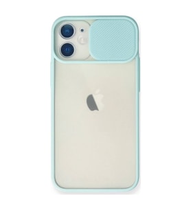 Apple İphone 11 Kılıf Palm Buzlu Kamera Sürgülü Silikon - Turkuaz