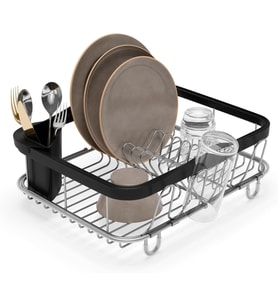 Multi-Use Dish Rack Black Sinkin Çok Fonksiyonlu Tabak Standı Siyah/Nikel, Metal, Büyük