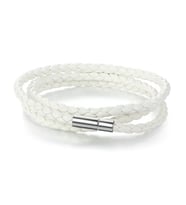 Omark Cotton White Leather Bileklik