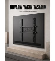 Sabit Televizyon Askı Aparatı 50"-95" İnce Profil Sağlam Metal TV Duvar Braketi