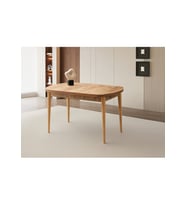 Ortadan Açılır Ahşap Yemek Masası Gizli Kaşıklık Bölmeli 80cm x 140cm DİŞ BUDAK (Atlantik Çam)