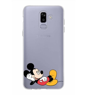 Samsung Galaxy J8 Kapak Mickey Mouse Tasarımlı Şeffaf Silikon Kılıf