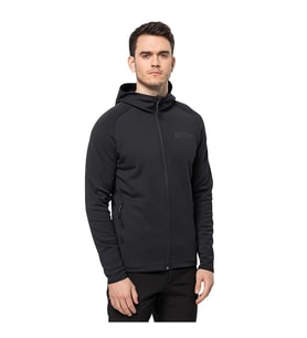 Jack Wolfskın BAISELBERG HOODED FZ M Erkek Ceket JCK1710541-6000 (Siyah)
