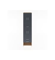 Hyperion Dolap 3 Raflı 3 Çekmeceli 4 Kapaklı 60x44x243 Çam-Antrasit