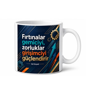 Girişimci İçin Karışık Desenli Baskılı Kupa Bardak Motivasyon Hediyesi