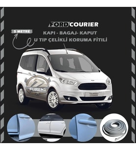 Ford Courier Oto Araç Kapı Koruma Fitili 5metre Parlak Gri Renk