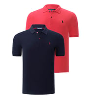 İKİLİ SET T8561 DEWBERRY ERKEK TSHIRT-LACİVERT-NAR (Karışık)