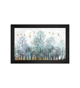 Manzara Temalı Kanvas Tablo 80 x 110 cm Siyah Çerçeve