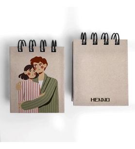 Romantik Çift Temalı Mini Cep Defteri – 6x7 cm Spiralli Defter, Şık ve Taşınabilir Not Defteri (Çok Renkli)