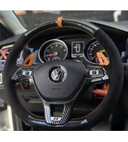 Golf 7 Jetta Passat Tiguan Polo F1 Araca Özel Dikmeli Direksiyon Kılıfı 5D KRİSTAL ALCANTRA YÜZÜKLÜ