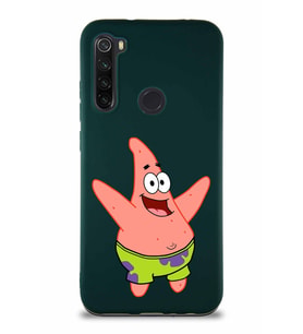 Xiaomi Redmi Note 8 Soft Premier Kapak Patrick Yıldız Tasarımlı Silikon Kılıf - Yeşil (Şeffaf)