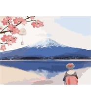 Fuji Dağı Sayılarla Boyama Seti 40x50 cm (Tuvale Gerili)