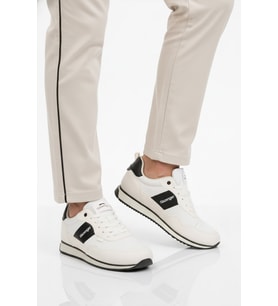 Slazenger Siyah Beyaz Bağcıklı Cilt Erkek Spor Ayakkabı Offense M