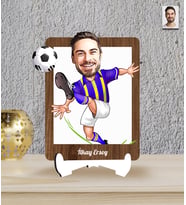 Kişiye Özel Futbolcu Temalı Karikatür Ahşap Biblo