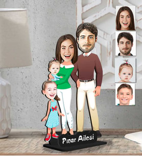 Kişiye Özel 2 Boyutlu Aile Ahşap Biblo-19