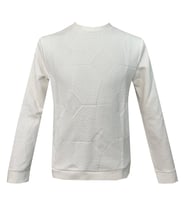 Süvari Bol Kesim O Yaka Kapitone Etnik Desenli Beyaz Sweatshirt