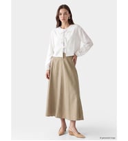 LCW Modest Ekru Beli Fermuarlı Kloş Etek