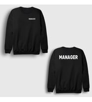 Presmono Unisex Beyaz Yönetici Müdür Manager Sırt Baskılı Sweatshirt 545941tt (Siyah)