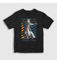 Presmono Unisex Çocuk Siyah Rudeus Greyrat Mushoku Tensei T-Shirt 551192tt