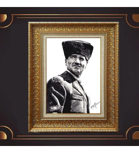 ÖZEL SERİ ALTIN VARAKLI ATATÜRK TABLO S1017