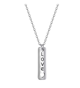 Gümüş  Love Şerit Kolye