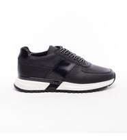 Bağcıklı Hakiki Deri Erkek Sneaker (Siyah)